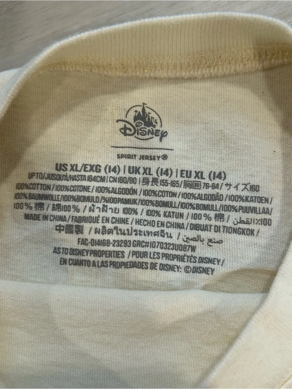 Disney World Cream and Gold Long Sleeve Spirit Jersey